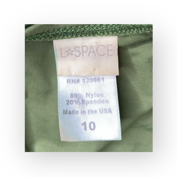 L*Space ☼ Pamela Plunging Strappy Open Back One Piece Swimsuit ☼ Olive Green 10 - Picture 11 of 17